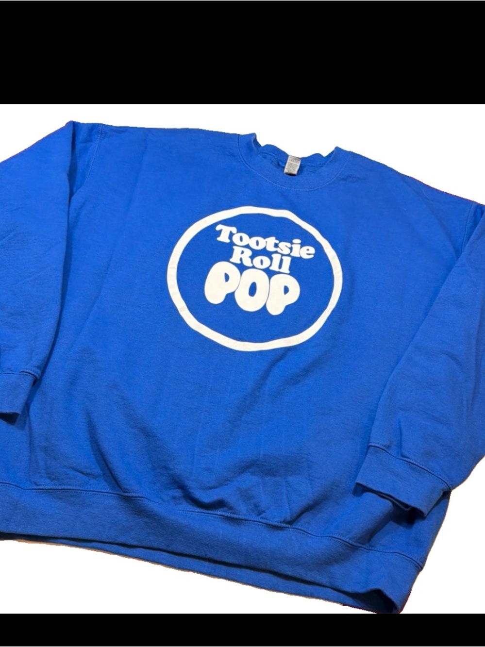 Tootsie Roll Pop Blue White Sweatshirt Men XL Crewneck Pullover GILDAN costume